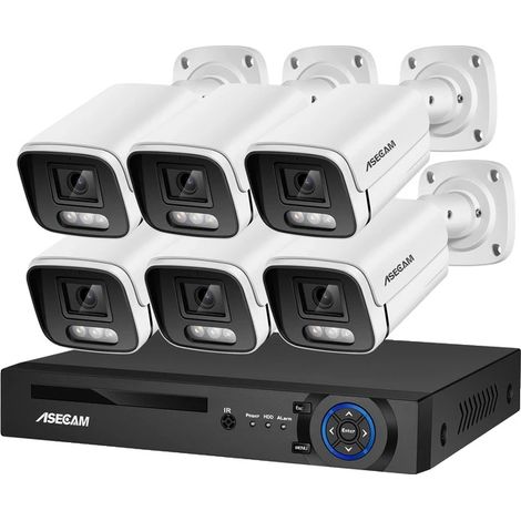 Système de caméra de sécurité, résolution 8MP, détection de mouvement par IA, ensemble de caméras de surveillance vidéo pour extérieur, Aucun-b, 8CH NVR et 6 Caméra-a (1/2)