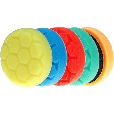 Pad Polissage 75mm - 5 Pièces Éponge de Polissage pour le Polissage, le Cirage, le Scellement et le Glaçage de Voiture - Lavable et Réutilisable (1/5)