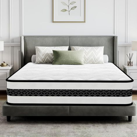 Matelas 140x190 cm,Épaisseur 26 cm.Mousse Multicouche et Noyau à Ressorts - 7 Zones Ergonomique, Respirant,Hypoallergénique,Confort Extra pour Adultes