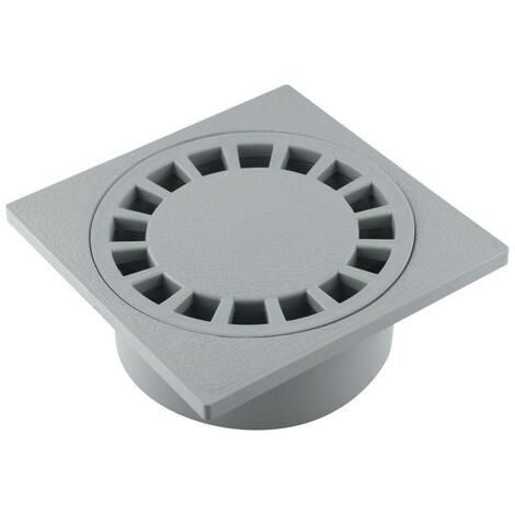 siphon de cour 15 x 15 cm gris sortie intégrée F40 x m50 en abs - FITT (1/5)