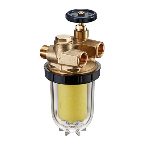 Oventrop – Filtre à fioul bitube Oilpur – Clapet anti-retour – Robinet d'arrêt à fermeture rapide – Cartouche filtrante 50-75 µm (1/6)