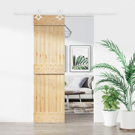 vidaXL Porta scorrevole Naturale e Bianco 70 x 210 cm