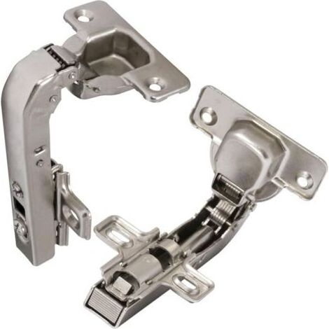 2 charnières Invisibles 90° clipsable - pour porte de meuble d'angle à une seule porte - avec amortisseur et clip - ouverture de montage 35mm (1/5)