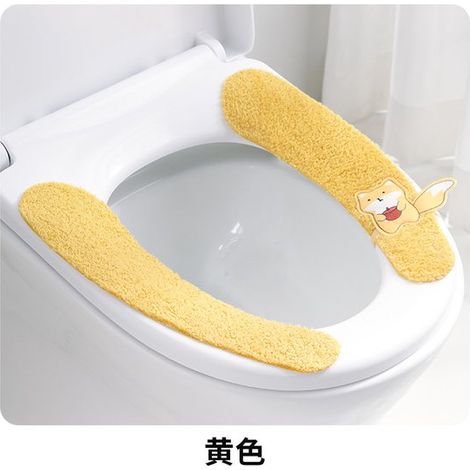Coussin adhésif pour siège de toilette, motif chien de dessin animé, jaune, lot de 2 (4 pièces au total) (1/2)