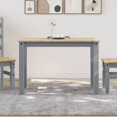 Dining Table Panama Grey 117x60x75 cm Solid Wood Pine vidaXL