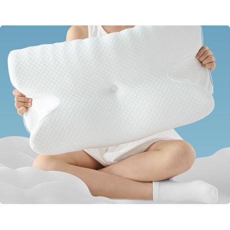 Oreiller pour enfants de 3 à 18 ans, oreiller de protection de la colonne vertébrale pour enfants, oreiller en mousse à mémoire de forme, oreiller de sommeil profond, traitement oreiller à rebond lent (1/5)