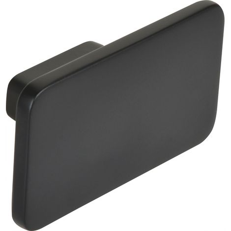 Siro Möbelknopf Biris Breite 58x33mm - Möbelknauf rechteckig aus Metall, Zinkdruckguss schwarz matt (1/5)