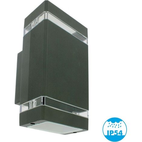 Applique LUIS Anthracite extérieure double faisceau GU10 IP54 (1/5)