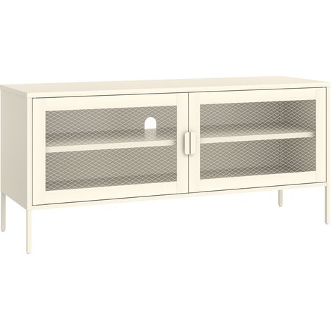 Mueble TV en metal 120cm blanco TOM (1/5)