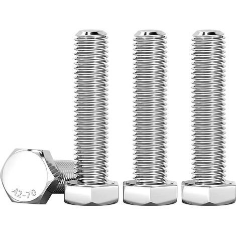 M6 x 40mm Boulons Hexagonaux Acier Inoxydable A2 V2A Vis à Tête Hexagonale DIN 933 Vis Inox M6 Boulon pour Meubles, Automobile et Machinerie, Argent, 10 Pièces (1/5)