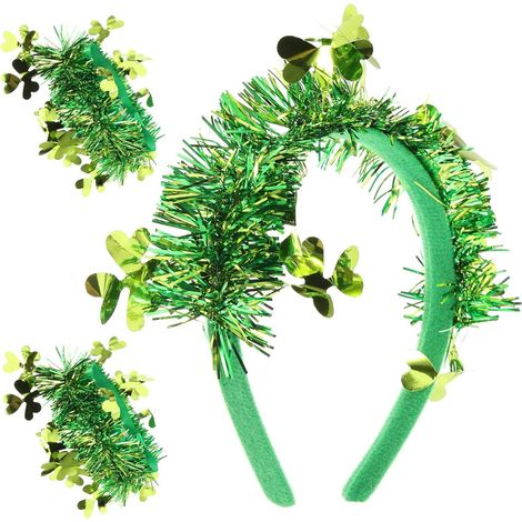 Green Plastic Clover Headband Set for Women and Girls (1/5)