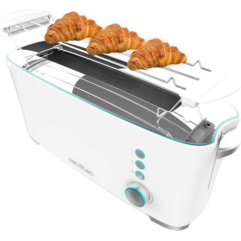 Grille-pain 2 Fentes Longues 1000W Blanc (1/2)