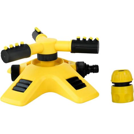 Arroseur de jardin – arroseur rotatif automatique à 360° (avec 3 bras rotatifs réglables), adapté aux systèmes d'irrigation pour pelouses, plantes, fleurs et potagers. (1/5)