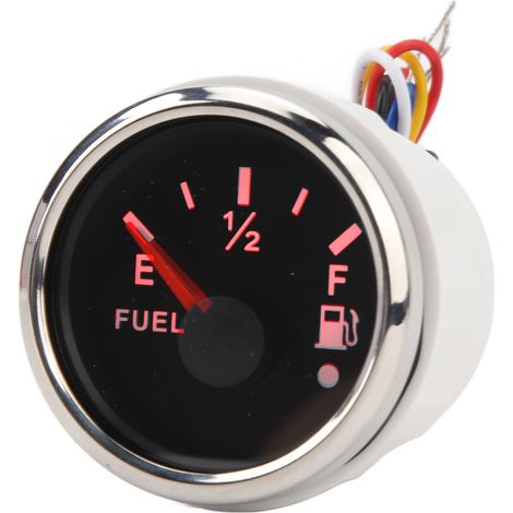 Jauge de carburant marin DC9-32V 52MM, 240-33 Ohm, compteur numérique universel pour Yachts, bateaux de pêche, cadran noir, lunette argentée (1/5)