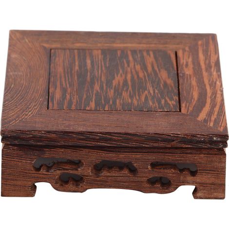 Petit socle carré délicat en bois massif pour théière, vase décoratif, présentoir à bonsaï (1/5)