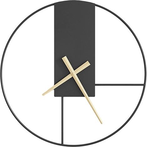 Wanduhr im Vintage-Stil, gut lesbar, 43 cm, minimalistisch, kreativ, ruhig, nordisch, aus Metall, für Hoteldekoration, Eingangsbereich, Wohnbereich, Wohnzimmer, Farbstil 2