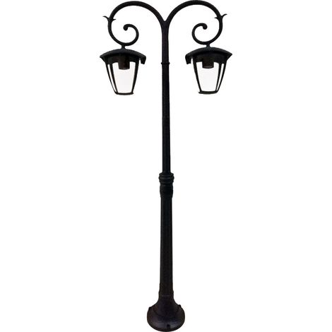 V-TAC VT-738 Portalampada lampione lanterna giardino in alluminio fissaggio a terra 141CM IP44 2xE27 - SKU 7061