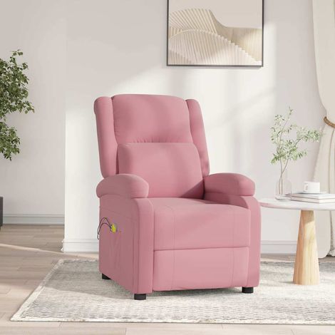 vidaXL Sillón de masaje eléctrico de terciopelo rosa (1/5)