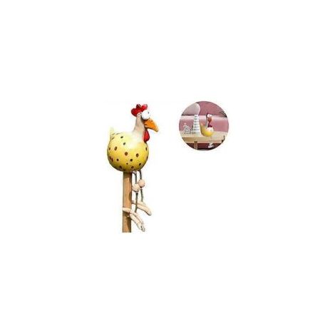 Statuette decorative in resina, simpatici polli con dettagli realistici, dimensioni ideali per l'uso esterno, confezione regalo inclusa. Adatte per uso interno ed esterno. - Crezuo