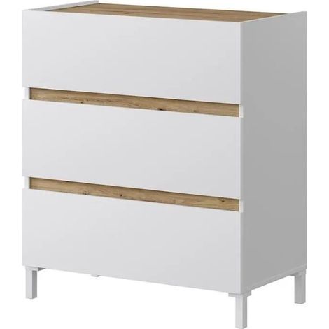 Fores TEMPUS Kommode Eiche Knoten und Weiß 79 cm