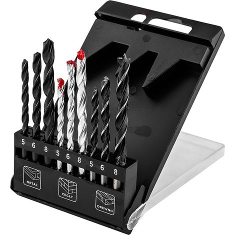 Punta da trapano graphite 54t431 set 9 pezzi 5 6 mm metallo legno