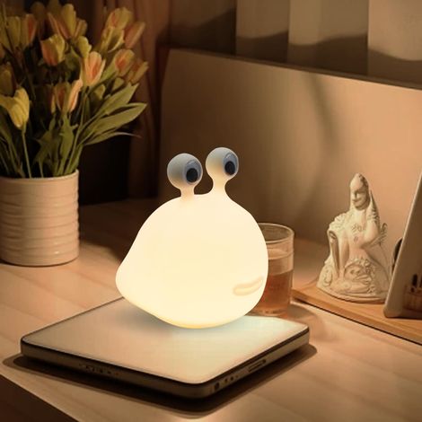 Veilleuse limace mignonne en silicone souple, lampe de nuit tactile rechargeable USB pour enfants, veilleuse bébé avec minuterie pour chambre