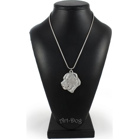 Collana con ciondolo a forma di cane da pastore dell'Asia centrale, con pendente su catena d'argento, gioiello unico di Art-Dog (1/5)