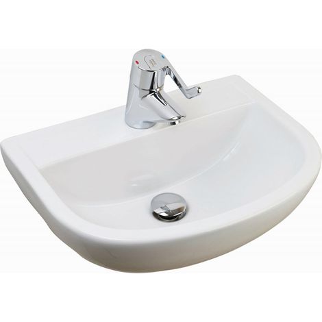 RAK Compact 500mm Doc M Basin with No Tap Hole or Overflow - CO0605AWHA (1/4)