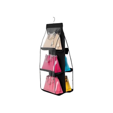 Sac de rangement - Organisateur de placard - Organisateur de placard suspendu - Pliable - 6 compartiments - Noir (1/5)