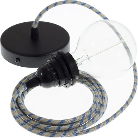 Lampada sospensione creative-cables rd55 stripes cavo tessile rame 50 cm (1/3)