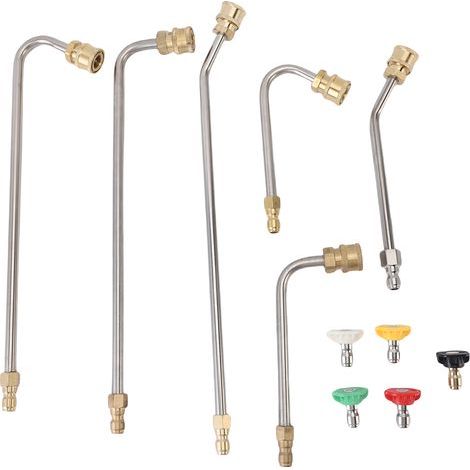 Ensemble de rallonges pour nettoyeur haute pression : buses 30°, 90° et 120°, 4 000 PSI, raccord rapide 1/4 po, acier inoxydable, accessoires électriques