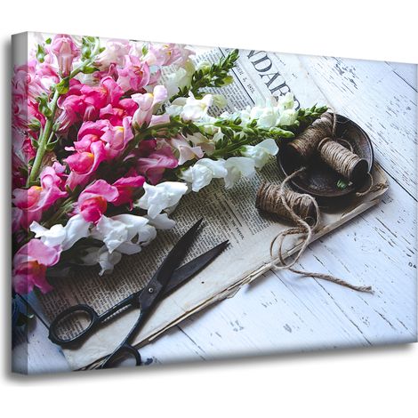 Leinwanddruck Flora Löwenmäulchen 70x50 cm Blumenstrauß