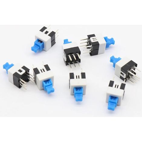 Lot de 30 interrupteurs à bouton-poussoir autobloquants DPDT 6 (1/4)