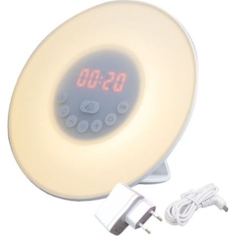 Lampe de réveil Philips - Réveillez-vous plus reposé et moins stressé - Simulation de lever de soleil - 2 sons naturels pour un réveil en douceur - 10 intensités lumineuses - Radio FM…