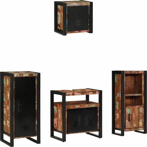 Maison Exclusive - Set di mobili per il bagno 4 pcs Legno Recuperato Massello