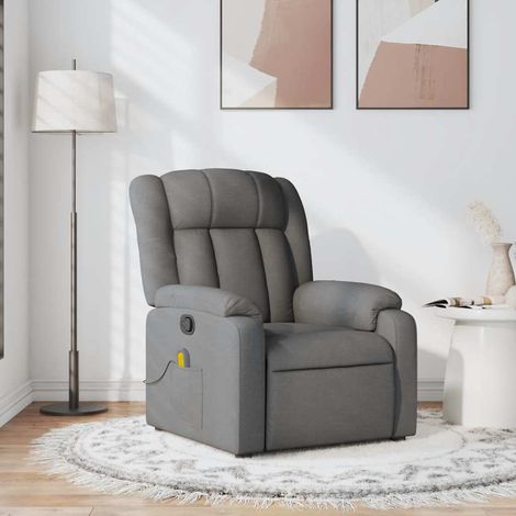 Massagesessel Dunkelgrau Stoff