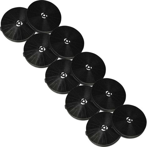 vhbw 10x Filtro a carboni attivi compatibile con Klarstein 10033748, 10033750, 10033775, 10032841, 10033776, 10034862 cappe aspiranti - 17,5 cm