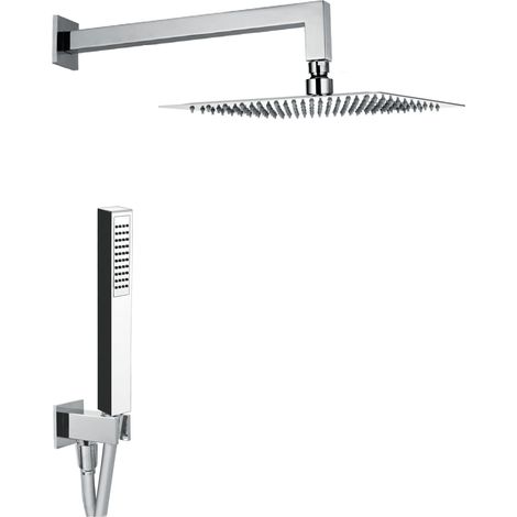 Kit Soffione Doccia Quadrato 2 Vie 30x30 cm in Acciaio Inox Rondò 30 (1/2)