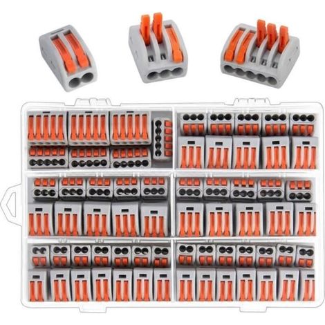 Compact Wire Connector, 100pcs Electrical Connector, Lever Nut Connector, Automatic Connection Terminals (1/4)