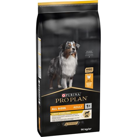 Croquettes pour chien adulte stérilisé light 14 kg – Réduit la sensation de faim – Teneur élevée en protéines – Soutient la santé des articulations – Purina