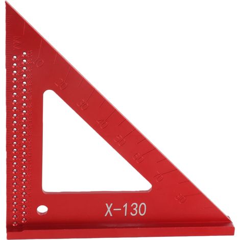 Équerre de vérificationMètre triangulaire à trous pour marquer en bois, aluminium anodisé, 45°/90°, idéal DIY et menuiserie (1/5)
