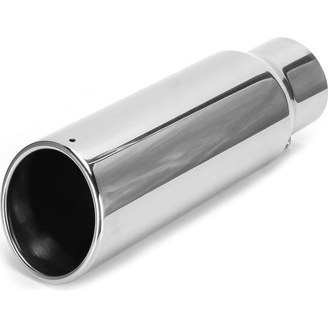 Le tuyau d'échappement de la voiture est en acier inoxydable, avec une entrée de 80 mm/3,1 pouces et une sortie de 102 mm/4 pouces, un tuyau d'échappement universel et est de couleur argentée. (1/5)