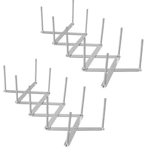 Soporte para tapas de 2 piezas, soporte ajustable de acero inoxidable para nervaduras, rejilla de repuesto para nervaduras, organizador de almacenamiento para tapas de ollas (1/5)