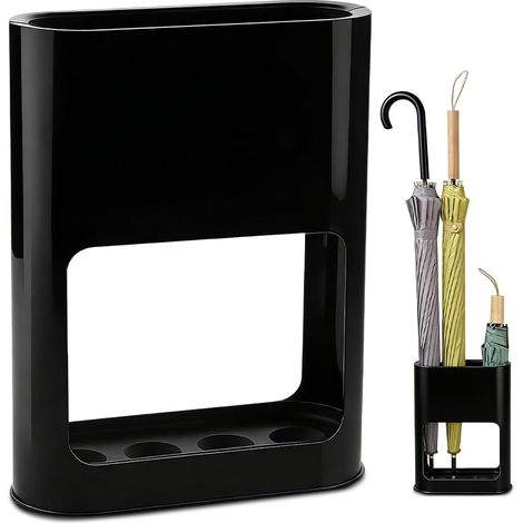 Porte Parapluie Noir, Porte-Parapluies avec Bac Récupérateur Amovible, 28 21.8 9cm, Porte Parapluie Blanc avec 4 Emplacements pour Parapluies Longs/Courts (1/5)