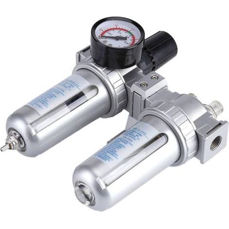 Compressed Air Filter Oil/Water Separator Regulator Compressor Pneumatic Regulator Lubricator Water-Oil Separator Separator for SFC300 3/8'' Pneumatic Tool System (1/5)