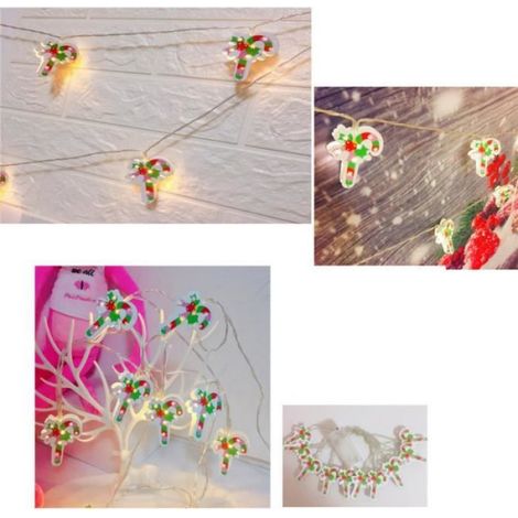 Guirlande lumineuse LED cloche peinte Père Noël 2 mètres 10 lumières boîte à piles (sans batterie) -K (1/4)