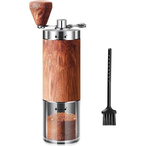 Moulin à café manuel, en acier inoxydable, à meules coniques en céramique, avec poignée pliable et portable. Moulin à café vintage pour grains de café. (1/5)