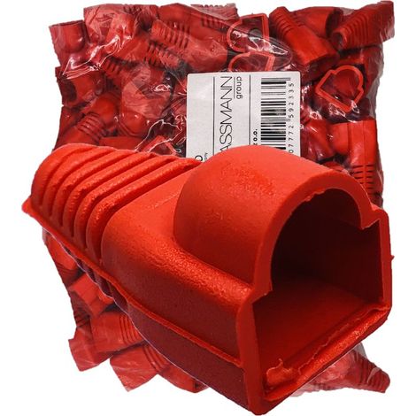 Cache-fiches RJ45, rouges, paquet de 100 (1/3)