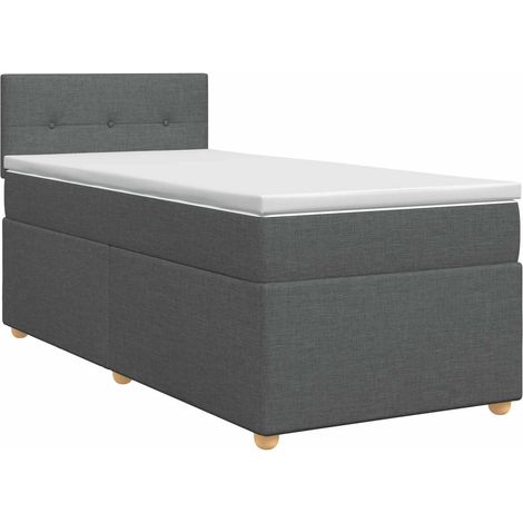 Maison Exclusive - Letto box spring con materasso Grigio Scuro 100 x 200 cm (1/5)