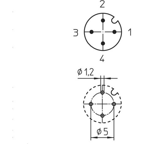 Lutronic 1234 Connettore da pannello per sensore o attuatore M12 Spina Numero di poli: 4 1 pz. (1/4)